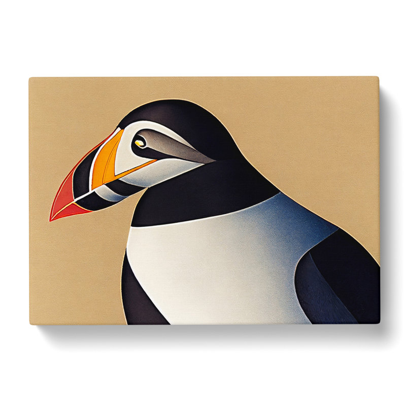 Breathtaking Puffin Bird - Wrapped Canvas Print, 40cm H x 60cm W x 3cm D