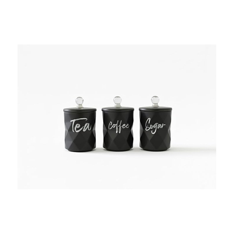Ceramic / Porcelain Jar - Set of 3, Black