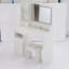 Luxurious Makeup Vanity Desk with LED Lighted Mirror, Spacious Drawer, and Comfortable Stool for Ultimate Beauty Routine-716558668