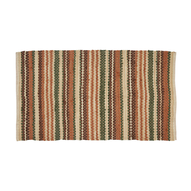 Jannett Cotton Striped Indoor Rug, Rectangle 3' x 5'