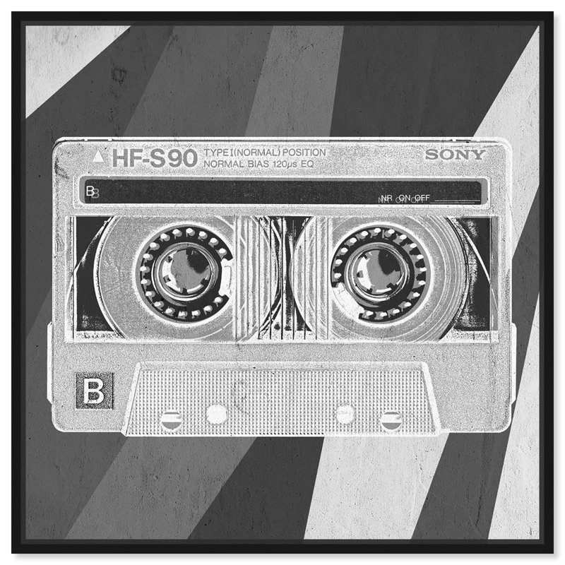 My Mixtape Music Notes - Print, H 16 po x l 16 po, Toile avec cadre noir