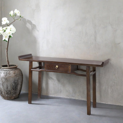 Solid Old Elm Wood Console Table