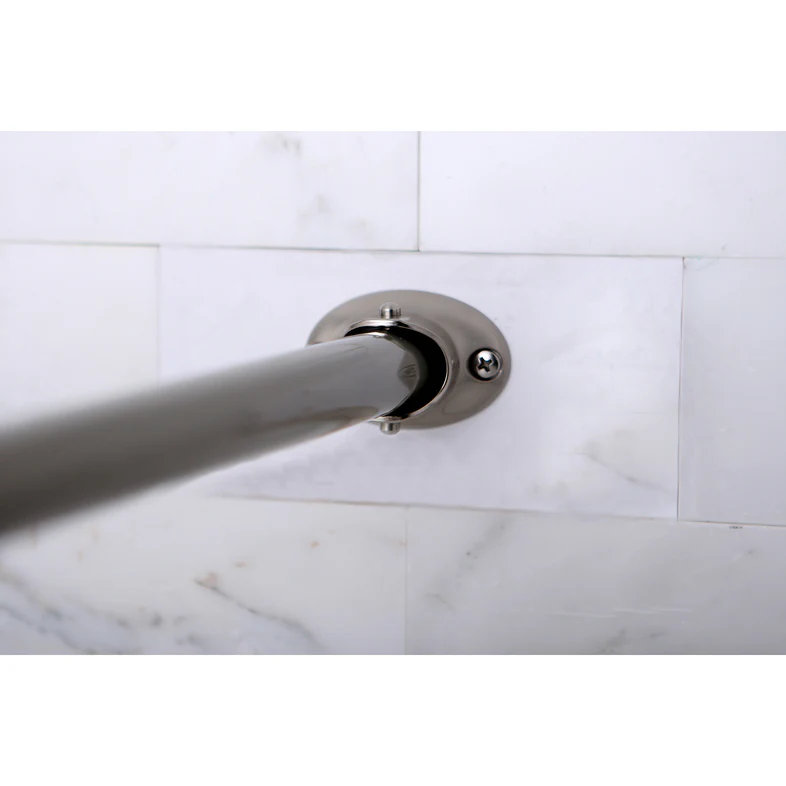 Adjustable Brushed Nickel Curved Shower Curtain Rod