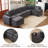 Modern 6-seater corner sofa, corduroy soft cushion combination sofa-563400601