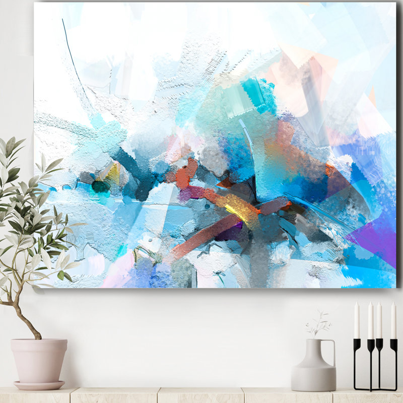 Danse abstraite de différentes nuances de bleu I - reproduction d'art sur toile, H 36 po x l 46 po x P 1,5 po, Toile tendue