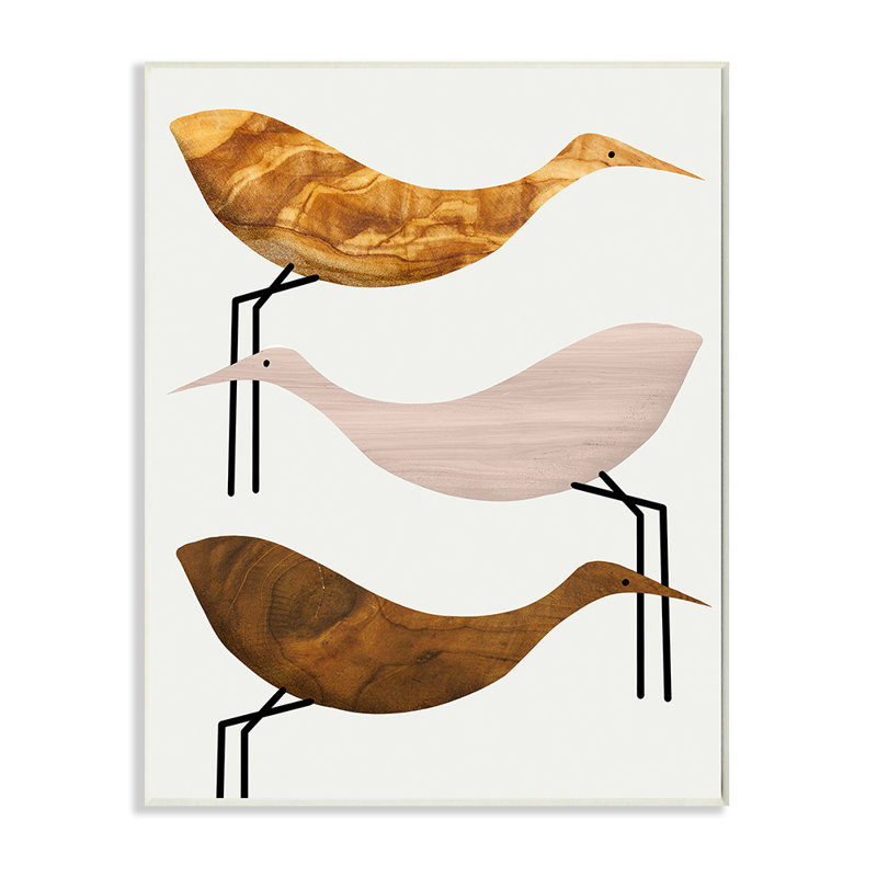 «Abstract Abstract Tree Storks Minimal Rustic Birds» par Daphne Polselli, reproduction d'art graphique
