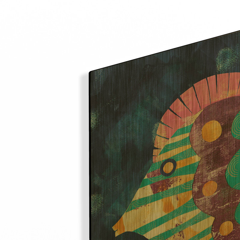 «Boho Reef IV» par Wild Apple, art mural en métal doré, 24 po x 24 po, 24"x24"