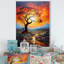 Baobab africain avec des couleurs de l'arc-en-ciel - reproduction d'art sur toile, arbre baobab-97171494-97171501