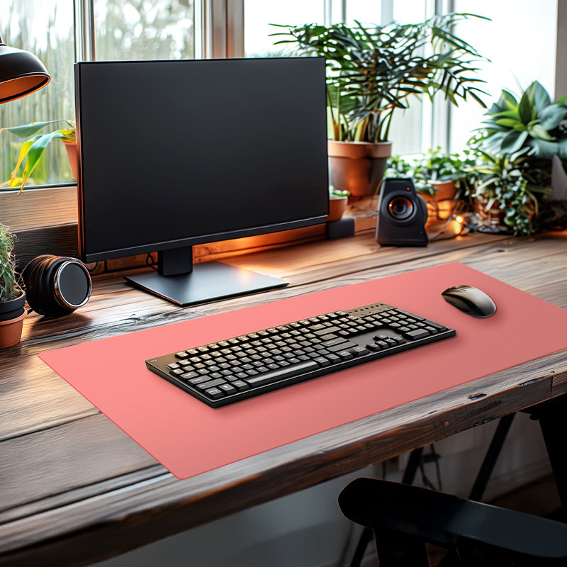 CounterArt Large Waterproof Desk Protector Mat 32" x 16", Pink