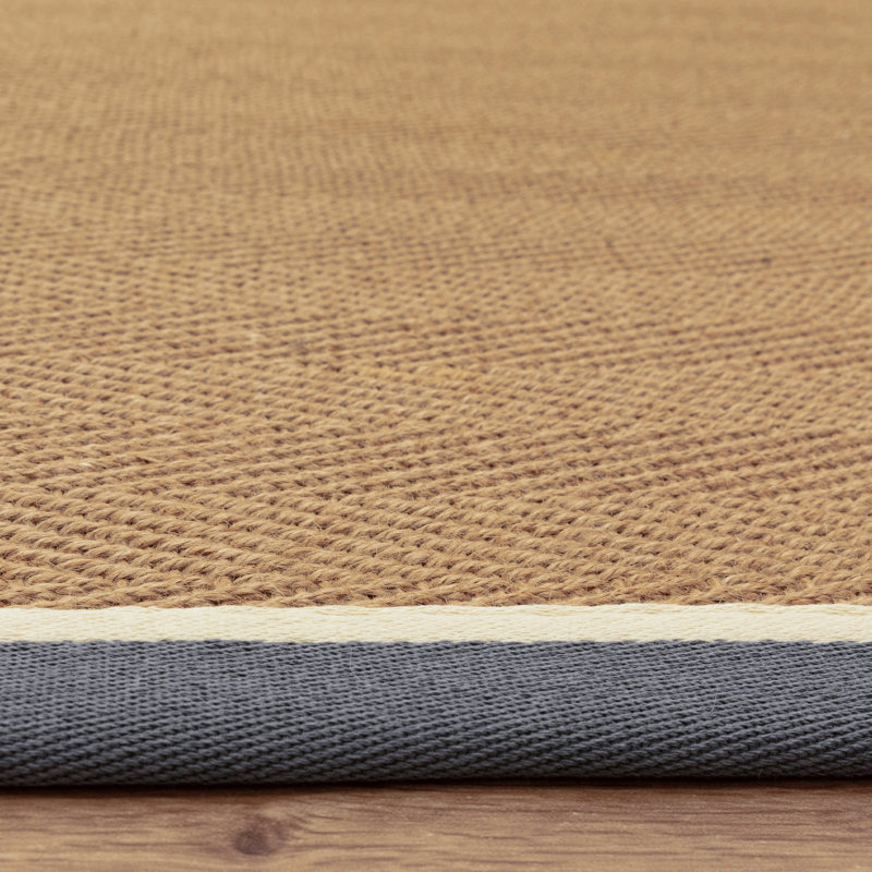 Rondle Herringbone Jute Area Rug, Rectangle 120 x 170 cm, Slate Cream