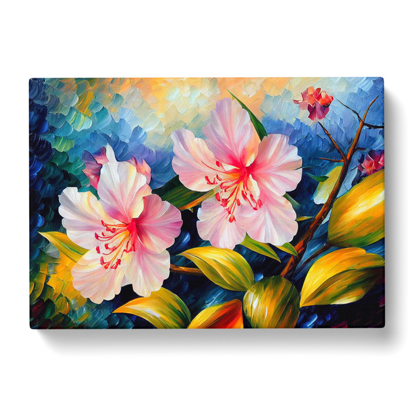 Rhododendron Flower Painting Vol.2 Abstract - Wrapped Canvas, 50cm H x 76cm W x 3cm D