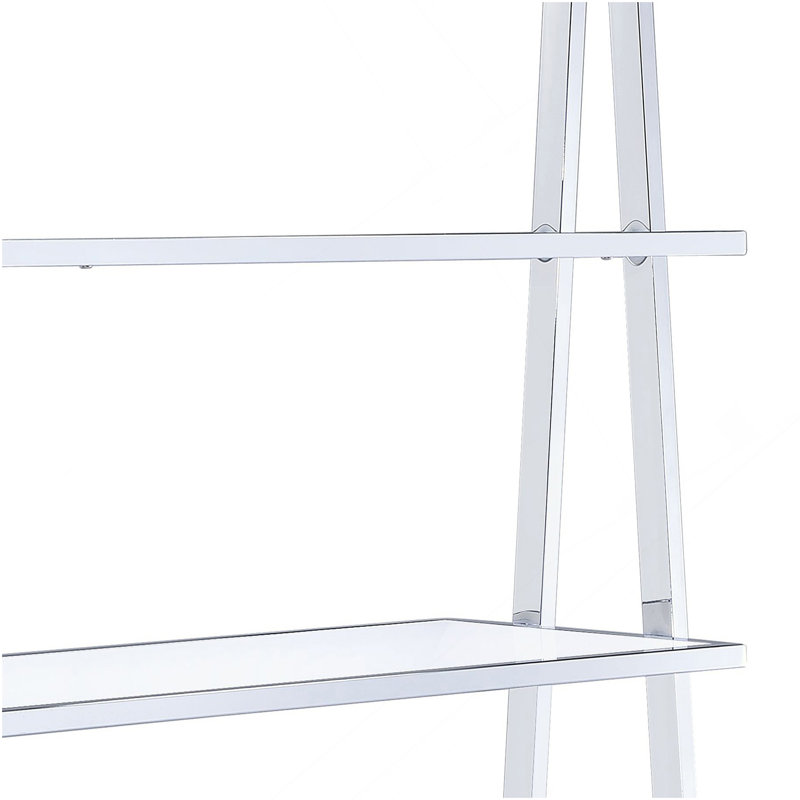 Bibliothèque blanche et chrome avec 6 tablettes