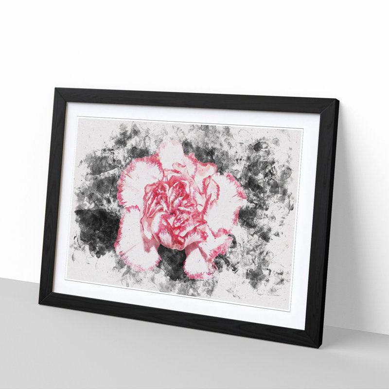 Pink Carnation Flower - Framed Print, Black Framed, 62cm H x 87cm W x 2cm D