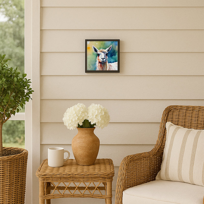Llama Framed Metal Print