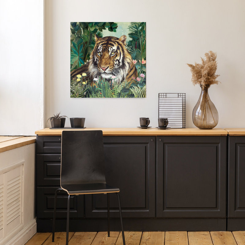 Art contemporain contemporain tigre abstrait, H 18 po x l 18 po