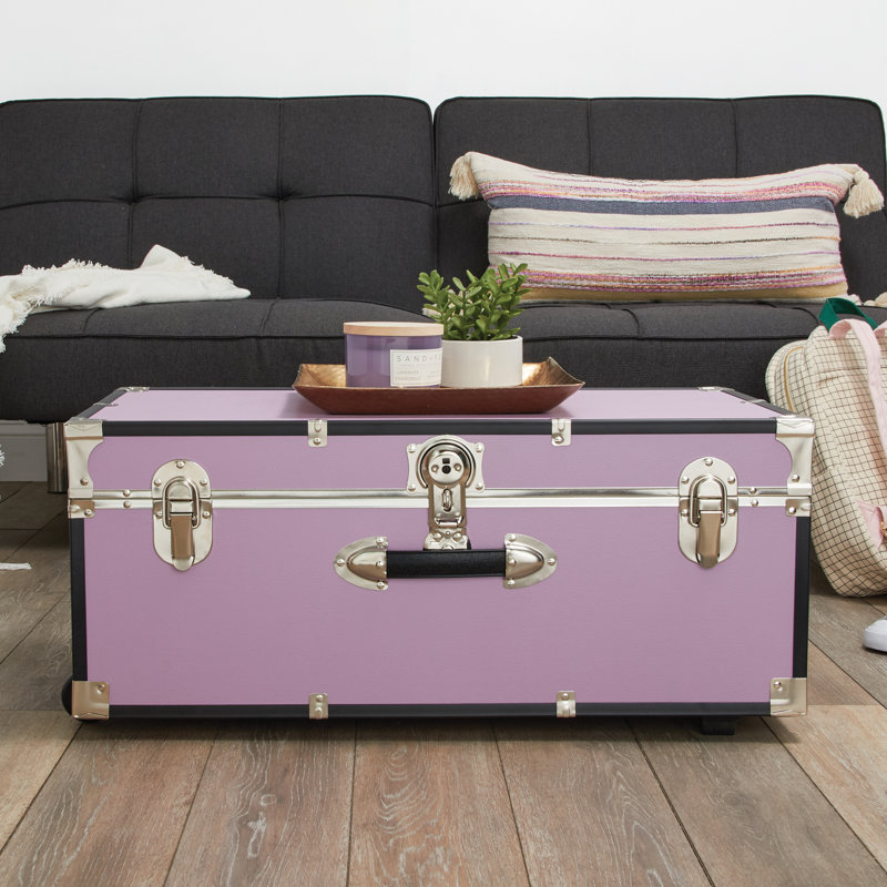 Lynne Manufactured Wood Camp Trunk / Footlocker, Orchid