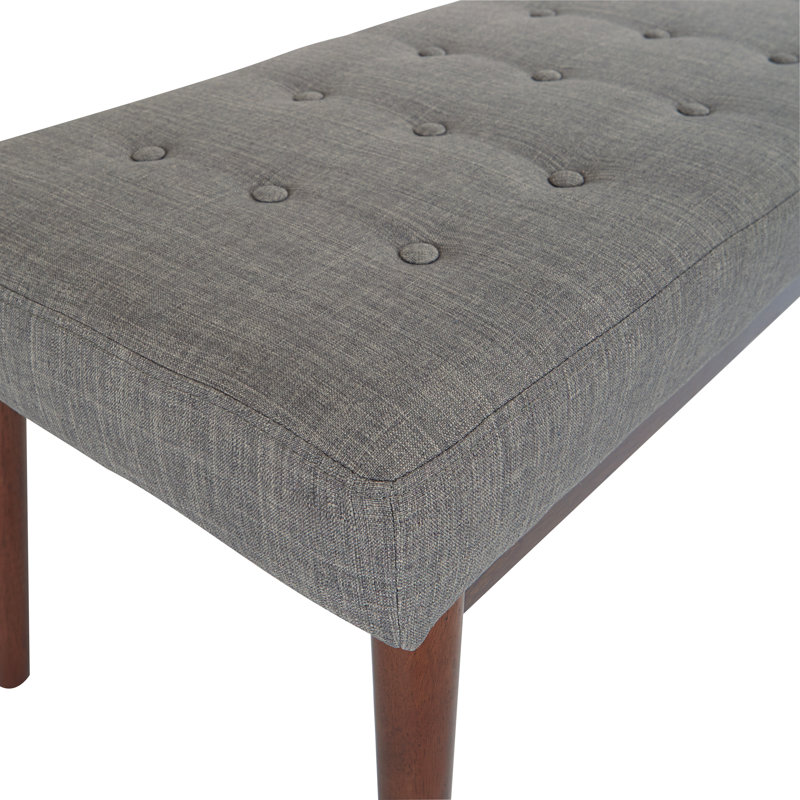 Batel Polyester Upholstered Bench, Cement