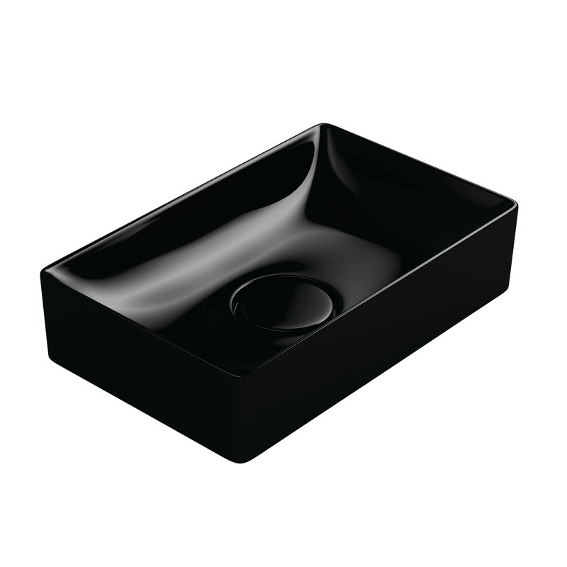 Vision 16.5'' L Bathroom Sink, Gloss Black