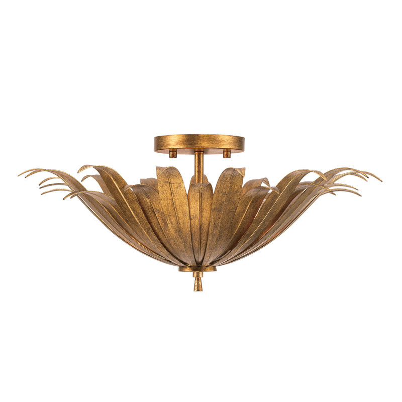 Arela Semi Flush Mount, Antique Gold, Antique Gold