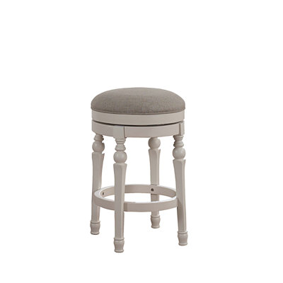 Swivel Upholstered Counter Stool with Solid Wood Frame