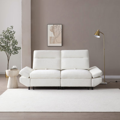 Sleeper Sofa Bed, 3 In 1 Pull-Out Convertible Sofa Bed,Lounge Soft Futon Sofa With Adjustable Backrest, Chenille Couches For Living Room/Office/Apartment