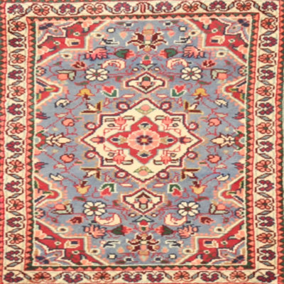 Tapis rouge/bleu traditionnel