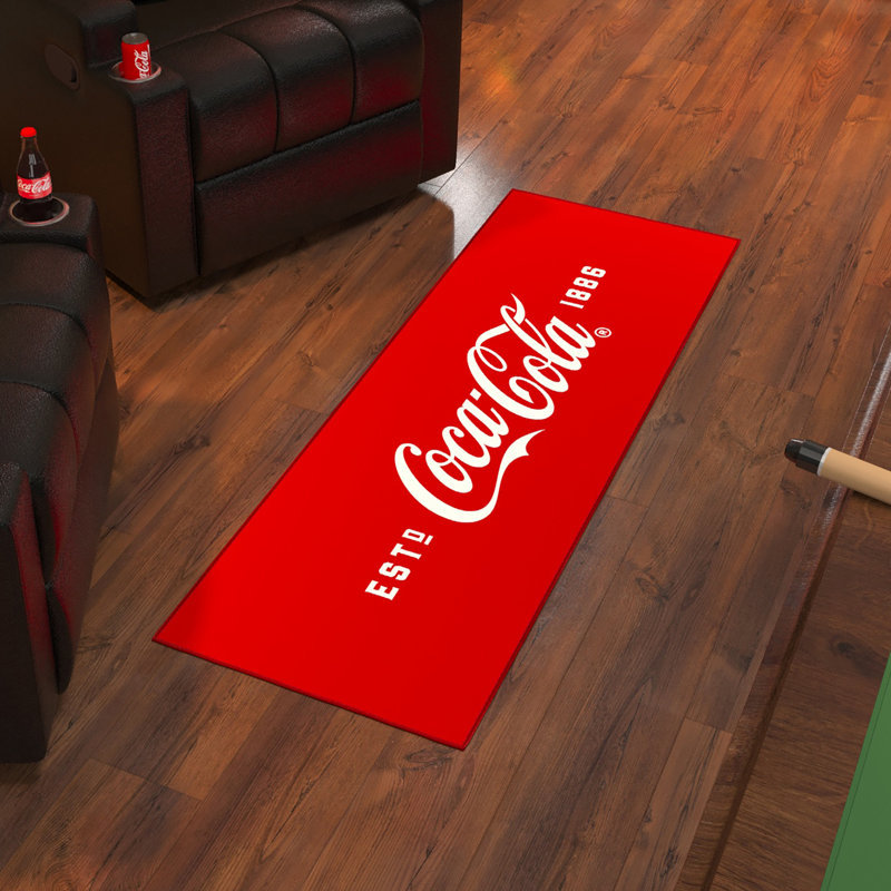 Tapis rouge antidérapant Coca-Cola, Tapis de couloir 1 pi 8 po x 4 pi 11 po