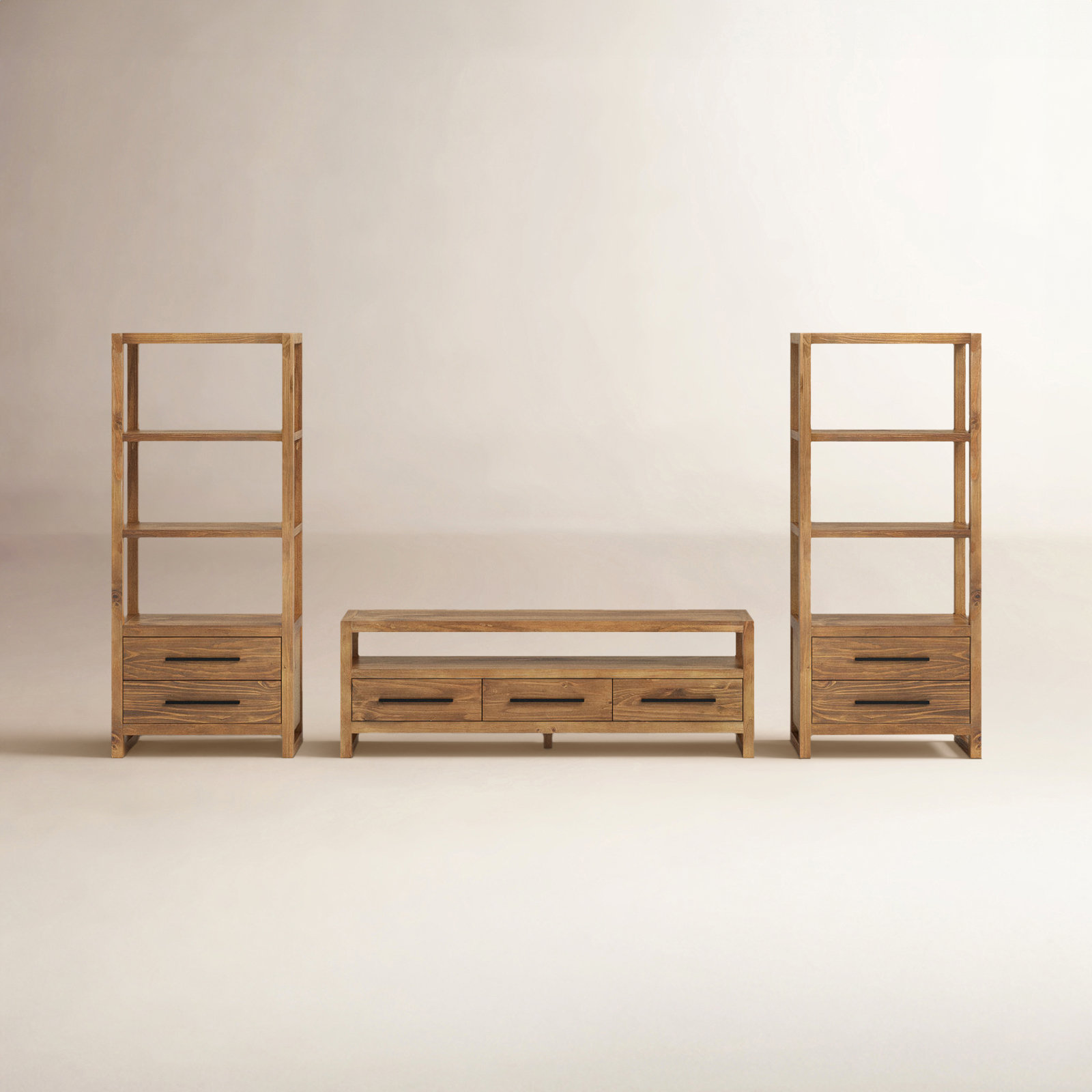 Modica 127" Pine Entertainment Center, Honey Brown