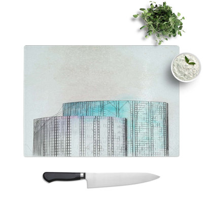 Tempered Glass Sketching the Architecture Vol.21 Chopping Board