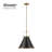 1-Light Matte Brass Pendant Lighting with Matte Black Shade