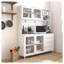 Grande armoire huche de cuisine l 63 po, armoire de rangement autoportante avec 4 portes, 4 tiroirs et tablette à micro-ondes, blanc