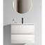 Meuble-lavabo de salle de bain blanc brillant 24 po - style moderne avec lavabo en céramique et tiroirs de rangement spacieux et silencieux-1246013480