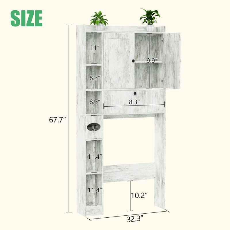 Rangement au-dessus de la toilette, Gris