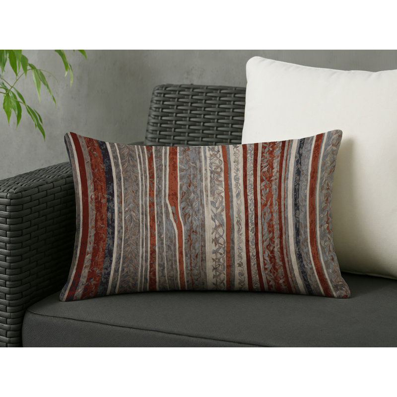 Coussin décoratif intérieur et extérieur Modern, Gris abstrait 42, Rectangle H 20 po x l 14 po