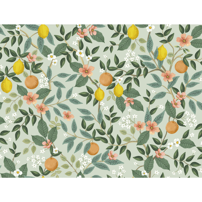 Citrus Grove Peel & Stick Wallpaper, Green/Yellow