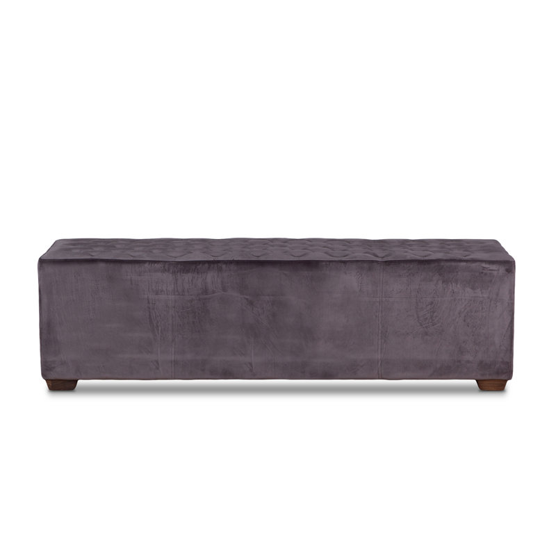 Aportela Upholstered Bench, Asphalt Gray, 17" H x 59.06" W x 18" D