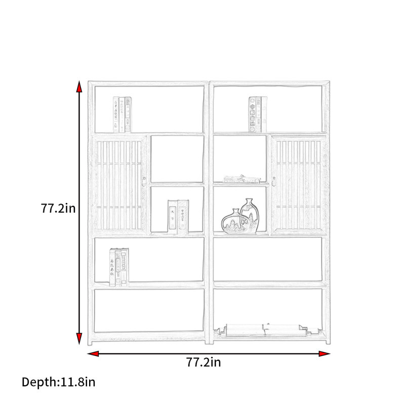 Nouvelle bibliothèque de style rétro chinois minimaliste