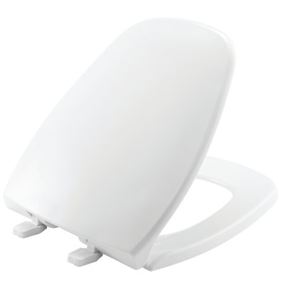 BEMIS 1240200 Eljer Emblem Plastic Toilet Seat, ROUND, White