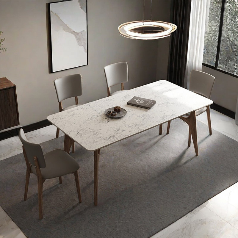 Modern simple home rectangular dining table sets, 29.53"H x 62.99"L x 31.5"W