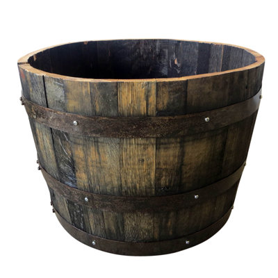 Pot de fleurs tonneau en bois