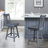 Derene Swivel Solid Wood Counter Stool-81366005