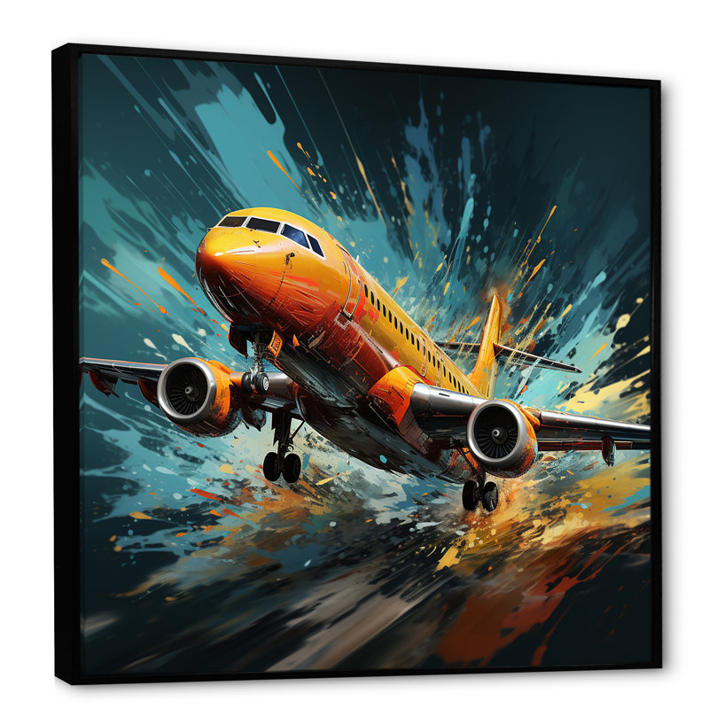 «Speedy Passager Plane Blur» sur impression sur toile, H 24 po x l 24 po x P 1 po, Cadre flottant noir