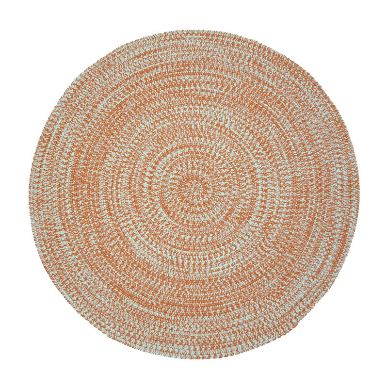 Tapis rond en tweed orange Annalena, Rond 10 pi