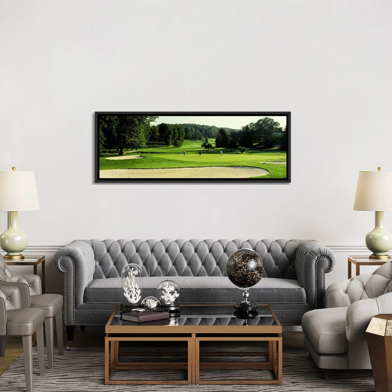 « quatre personnes jouant sur un parcours de golf, maryland », reproduction de photo sur toile, H 20 po x l 60 po x P 1,5 po