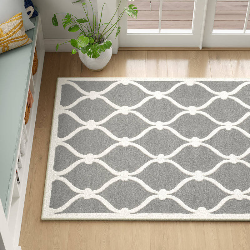 Neva Geometric Wool Hand Woven Area Rug, Rectangle 183 x 274 cm