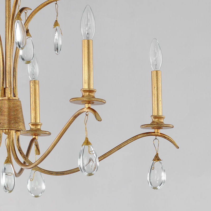 Stretford 5 - Light Steel Dimmable Classic / Traditional Chandelier