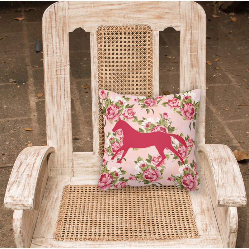  Coussin 14 "Horse Shabby Elegance, Rose