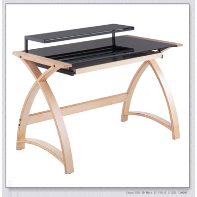 Bureau de style moderne Mid-Century avec plateau en verre trempé Bentley, parfait pour les espaces de travail élégants et fonctionnels.