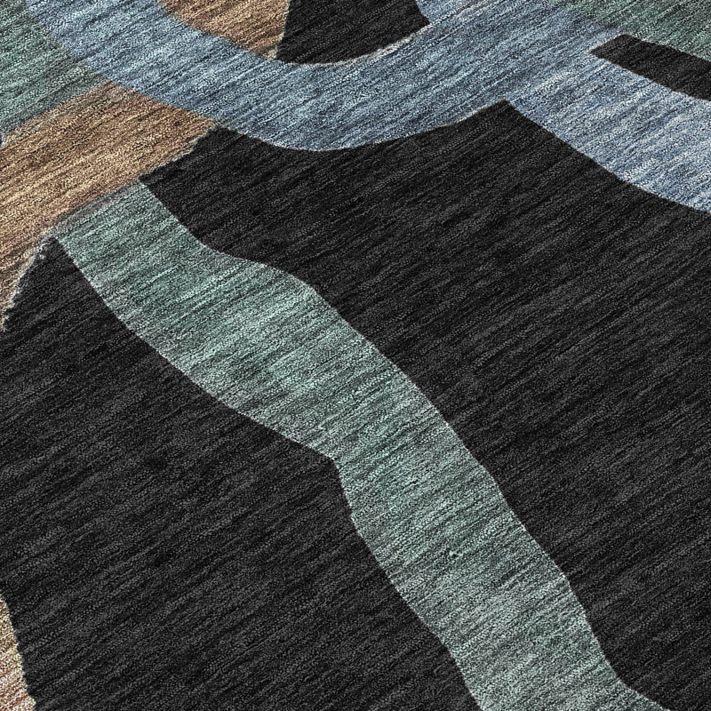 Machine Washable Indoor/Outdoor Jozwiak ACN2394 Abstract Rug, Rectangle 1'8" x 2'6"