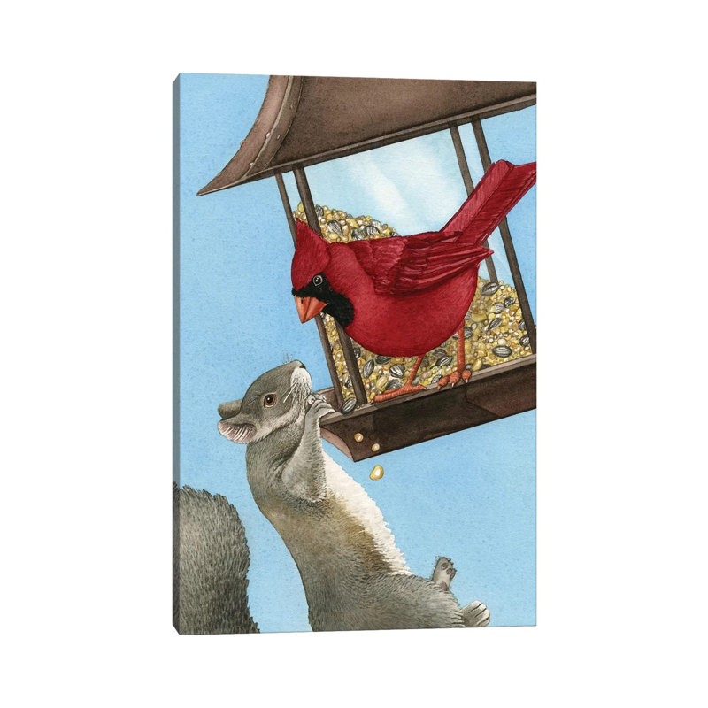 Squirrel Dilemma by Tracy Lizotte - Painting on Canvas, Wrapped Canvas, 101.6 cm H x 66.04 cm W x 3.175 cm D